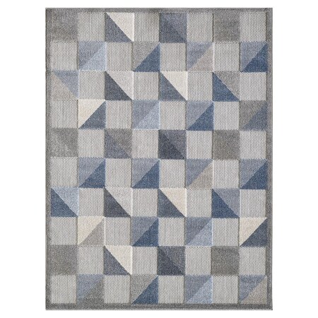 Palacedesigns 3 x 5 ft. Triangle Indoor or Outdoor Area Rug - Blue PA3668435